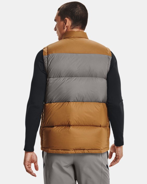 Men's ColdGear® Infrared Down Blocked Vest, Brown, pdpMainDesktop image number 1